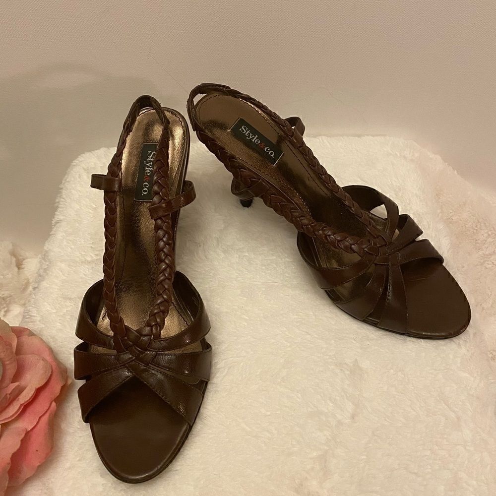 Style & Co. braided strap heeled Sandals